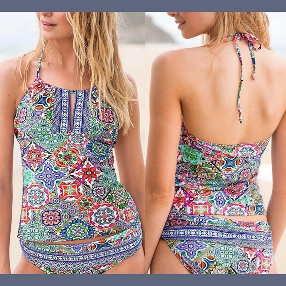 NWT $108 Nanette Lepore 'Honey' Print‎ Tankini Top - Picture 1 of 14